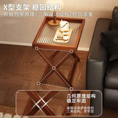 折叠小桌子户外野餐便携式小几红家用实木迷你非客厅桌椅茶几网边