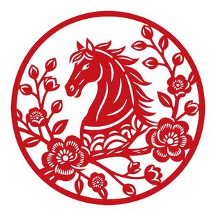 生肖马剪纸手工窗花作品静电贴纸乔迁窗贴玻璃门贴2026新年春节
