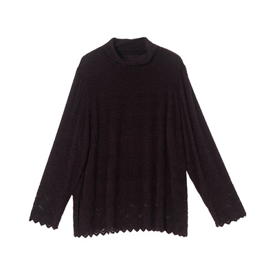 美丽客栈大码羽毛纱蕾丝打底衫女