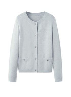 TKYSHOP圆领小香风针织开衫
