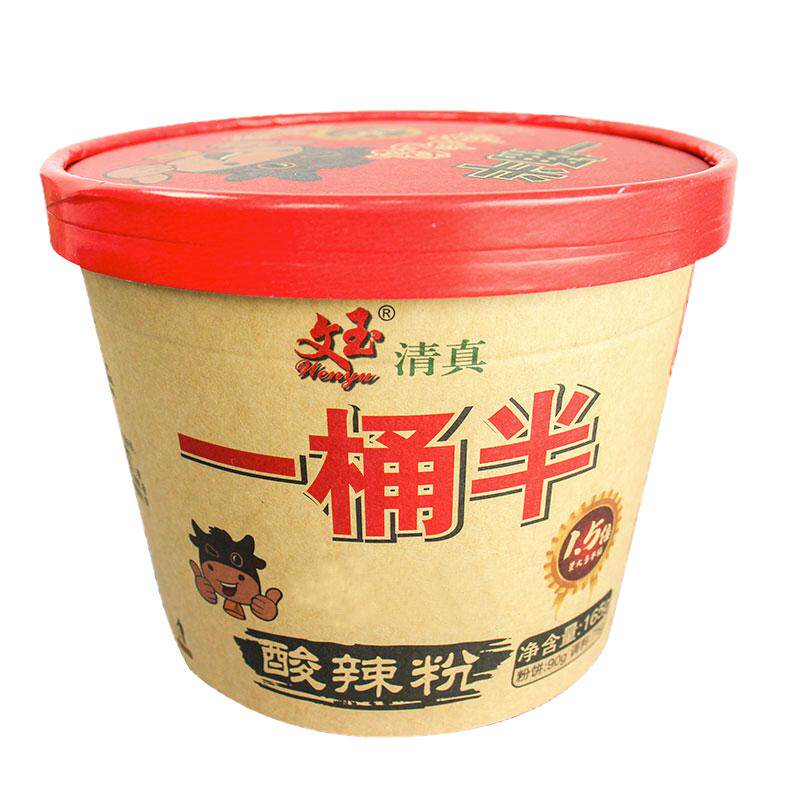 文玉清真一桶半酸辣粉金汤粉154g*6/12桶营养方便粉丝整箱包邮