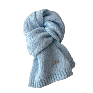 羊驼毛韩系氛围感针织围巾女冬季2025新款学生百搭保暖毛线围脖男