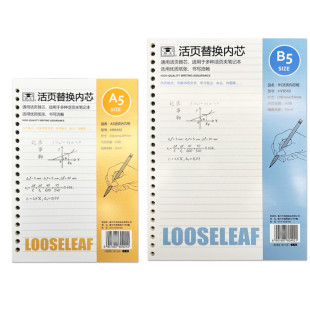 博士A5活页内芯纸B5活页替换内芯60张活页替芯内页纸活页夹笔记本