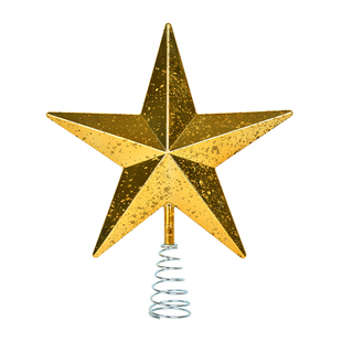 圣诞树顶部装饰发光五角星摆设彩色星星LED电池盒树顶星氛围摆件