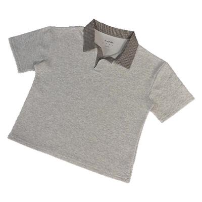 千鸟格拼接polo领超爽