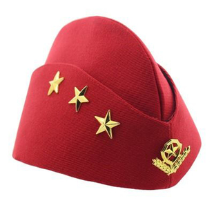 水兵舞帽子尖顶船形帽俄罗斯红色船型帽广场舞水兵舞演出军绿帽