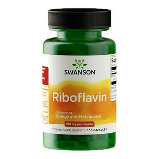 Swanson斯旺森维生素B2片100粒100mg 进口核黄素改善代谢口角健康