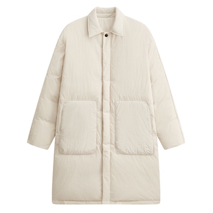 MODE COMMUTER | MC40D尼龙亚光防泼水防油污抗皱翻领长款羽绒服