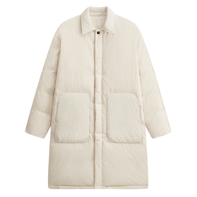 MODE COMMUTER | MC40D尼龙亚光防泼水防油污抗皱翻领长款羽绒服