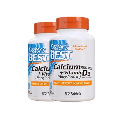 Doctor's Best金达威美国原装进口维生素VD3碳酸钙片120粒*2瓶