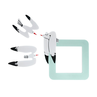 创意亚克力海鸥开关贴简约3d卡通