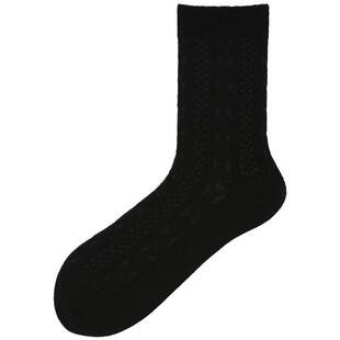 Tabio麻花纹袜子女秋冬高弹透气羊毛袜无骨女袜百搭月子袜中筒袜