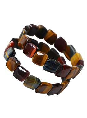 天然彩虎眼石手排手牌蓝虎眼红虎眼黄虎眼手串男女款饰品