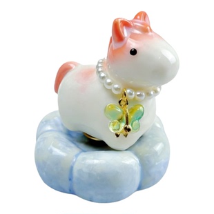 NOGONGZUO可爱转转小马陶瓷小马景德镇结晶釉马年摆件新年礼物