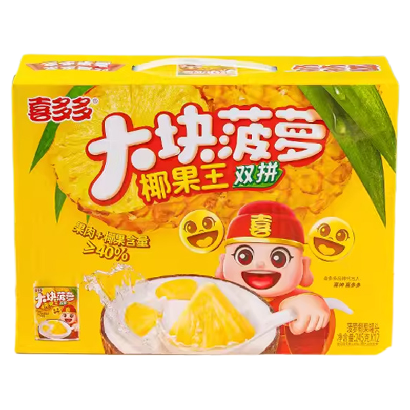 喜多多椰果王菠萝双拼245*6罐