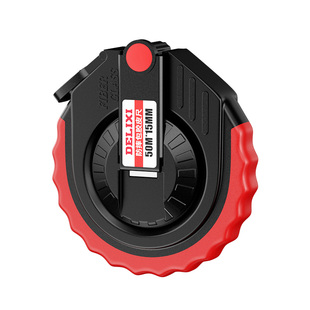 德力西皮尺50米防滑纤维卷尺100米皮卷尺30米布尺地尺子测量软尺