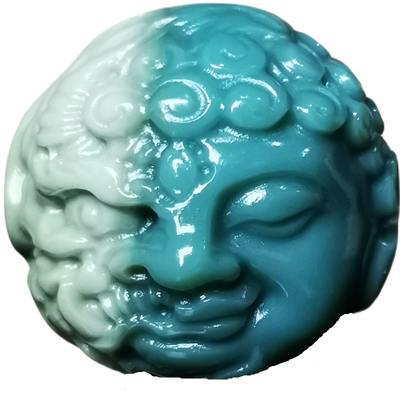存珠阁阿拉善玛瑙蓝绿天然佛一念