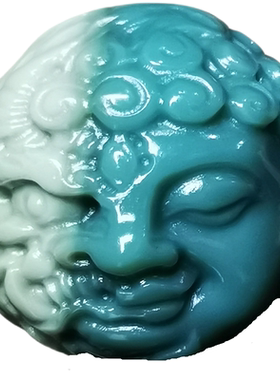 存珠阁阿拉善玛瑙蓝绿天然佛一念
