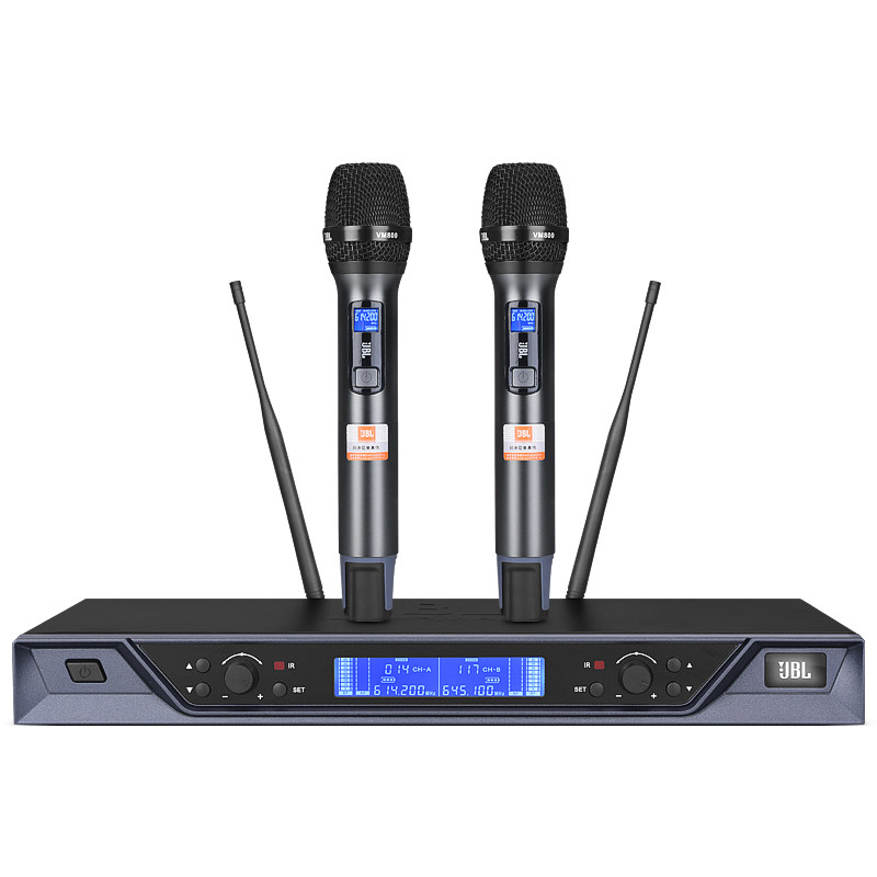 JBL VM800一拖二无线话筒KTV舞台演出家用K歌U段防啸叫会议麦克风