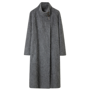 GHJOD studio 重磅“软黄金”山羊绒&桑蚕丝羊毛拉绒立领大衣外套