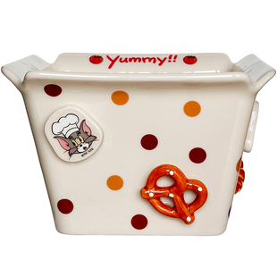 猫和老鼠陶瓷薯条碗情侣爆米花水果沙拉碗高颜值中秋节生日礼物品