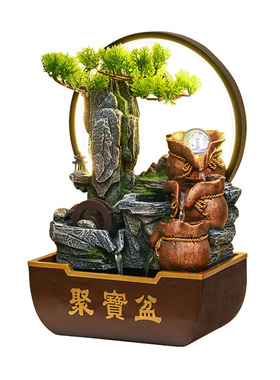 假山流水循环水景摆件