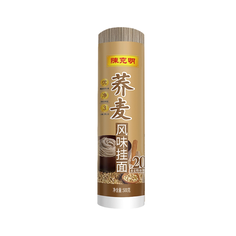 陈克明荞麦风味挂面非纯荞麦低脂杂粮粗粮面条主食代餐官方旗舰
