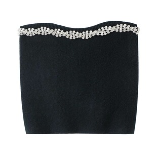 万万好搭！甜辣~镶钻100%纯山羊绒抹胸女纯羊绒裹胸美背内搭外穿