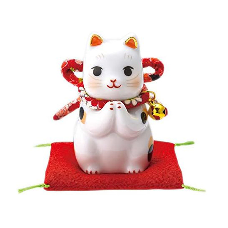 日本进口药师窑 招福开运招财猫 锦彩祈福猫开业结婚生日送礼