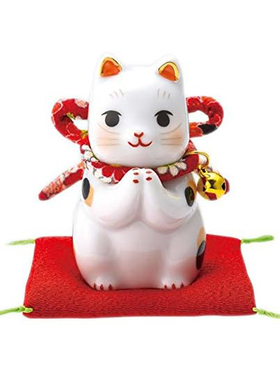 日本进口药师窑 招福开运招财猫 锦彩祈福猫开业结婚生日送礼