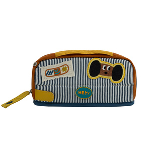 若素良品可折立式大容量开口撞色学生笔袋多功能文具分类收纳包盒