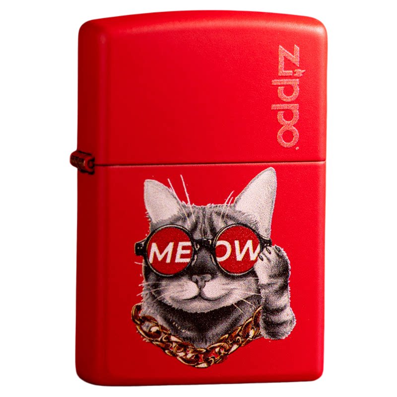 美国Zippo之宝防风煤油打火机美式创意猫咪装饰收藏商务礼品