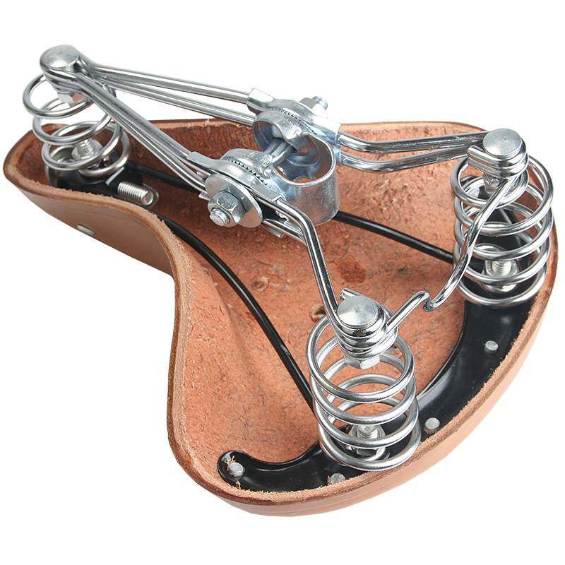 自行车坐垫复古牛皮车座山地车舒适骑行真皮座垫配件鞍座车款式老