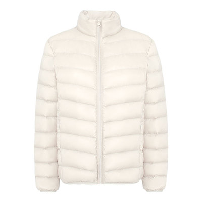 鸭鸭轻薄羽绒服女款保暖纯色立领