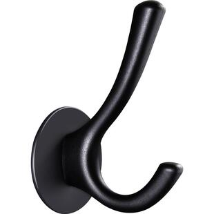 墙壁衣柜挂钩进门挂衣钩黑色浴室厨房壁挂毛巾单钩免打孔衣钩单个