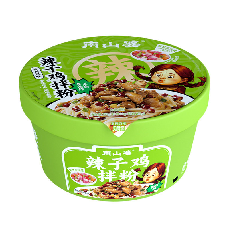 南山婆贵州辣子鸡拌粉方便面桶装