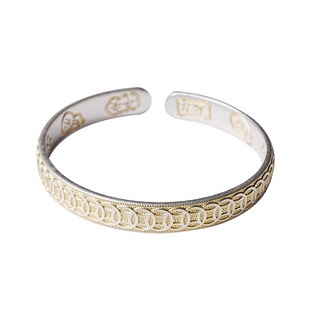 宫里上新银手镯女款纯银999足银正品古法镯子生日三八妇女节礼物