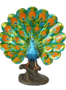 欧式轻奢孔雀开屏摆件乔迁礼物