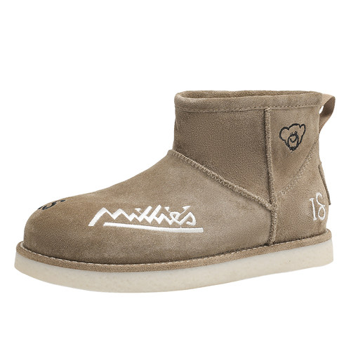 MILLIE'S/妙丽2025新款加绒保暖雪地靴女厚底防滑短靴毛绒靴Q