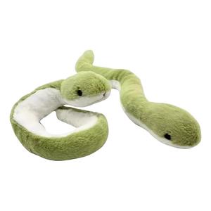 可爱粉色小蛇玩偶毛绒玩具公仔男女孩青蛇手偶摆件蛇年吉祥物新年