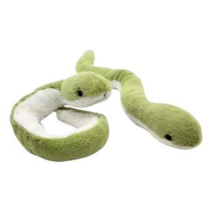 可爱粉色小蛇玩偶毛绒玩具公仔男女孩青蛇手偶摆件蛇年吉祥物新年