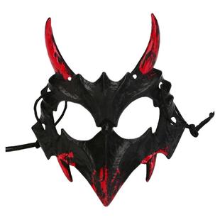 万圣节二次元半脸流血面罩猛虎夜叉天狗人狼面具cos舞会演出面具