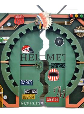 定制工业风齿轮大门铁制商铺对开门机械效果酒吧餐厅个性网红门