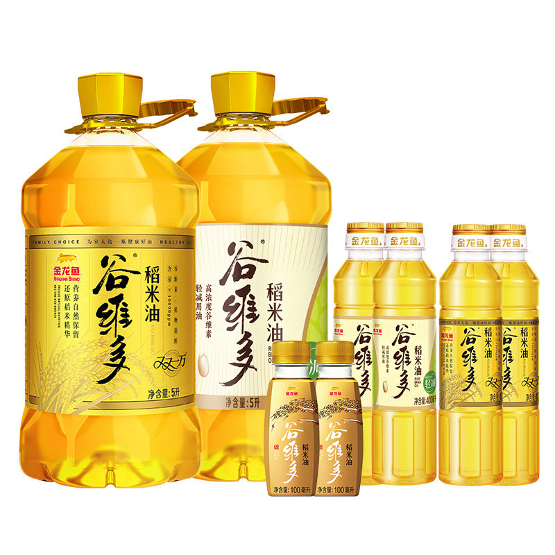【蜜蜂零食节】金龙鱼谷维多双一万/轻减稻米油5L*2桶