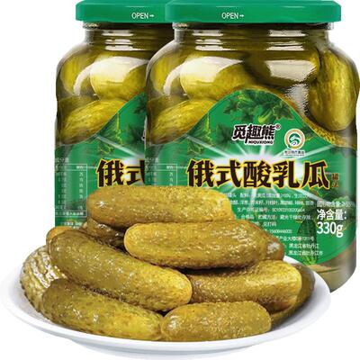 俄式乳黄瓜酸黄瓜330g*2瓶脆爽