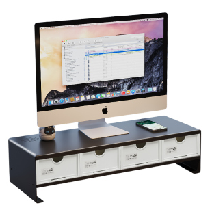 办公室电脑增高架工位台式显示器屏幕垫高底座桌面抽屉式置物架子