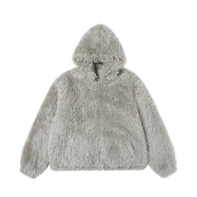 潮牌可拆卸领仿羊羔毛夹克