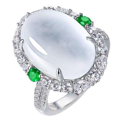 AILEQ玉石戒指天然石英岩玉