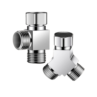 铜洗衣机一进二出水龙头进水管一分二接头三通分水阀分流器转角阀