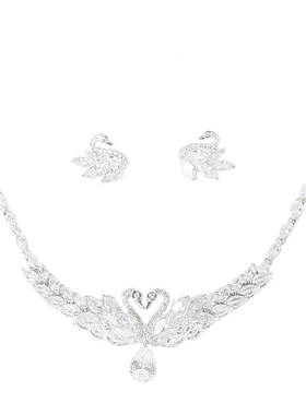 YLD依洛蒂锆石镀金项链女天鹅